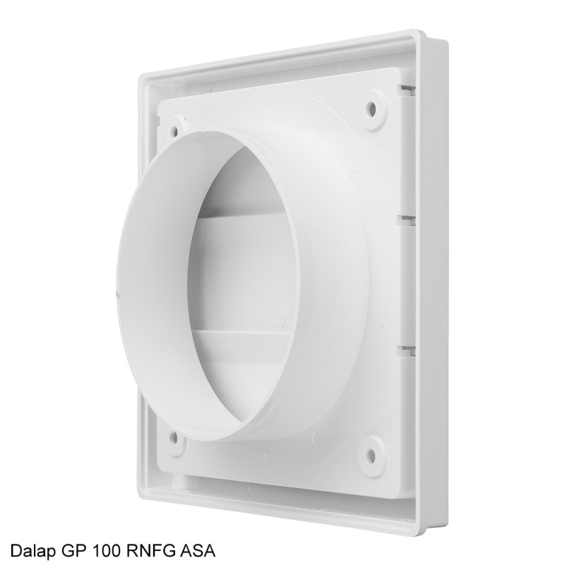 Dalap RNFG ASA plastic ventilation grille with gravity shutter and flange
