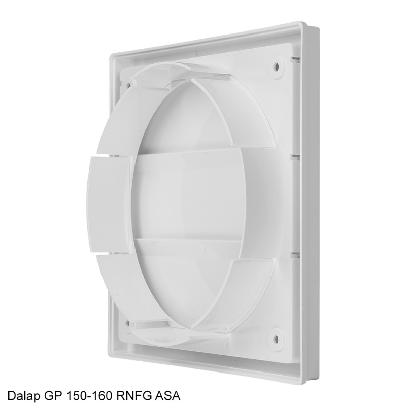 Dalap RNFG ASA plastic ventilation grille with gravity shutter and flange