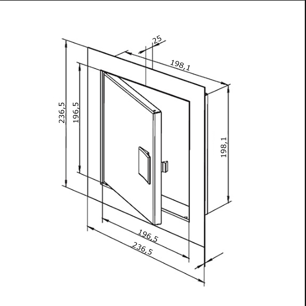 Cadre De Révision Métal 300x400 Mm – Porte D’inspection Carrelable – Pour Mur Ou Plafond – Dalap